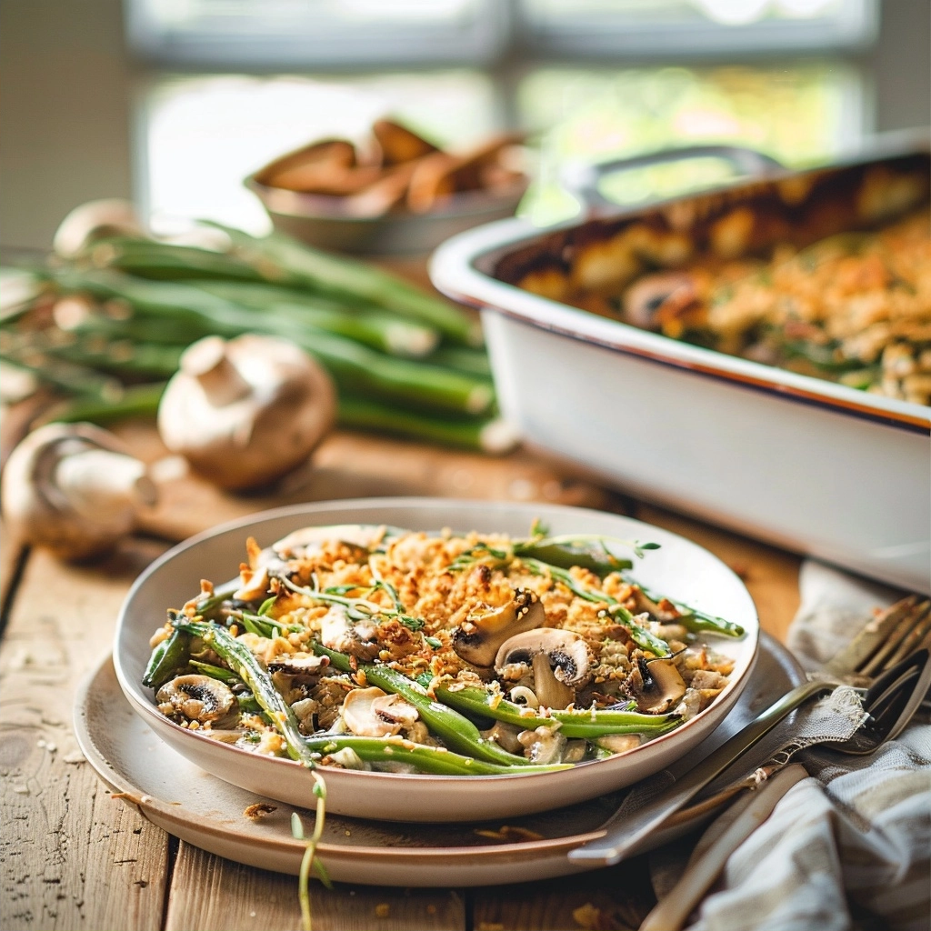 Green Bean Casserole with Fresh Mushrooms Recipe