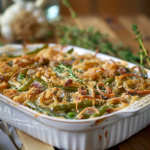 Green Bean Casserole with Garlic for Holidays