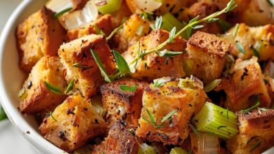 Easy Traditional Bread Stuffing with Celery and Onions
