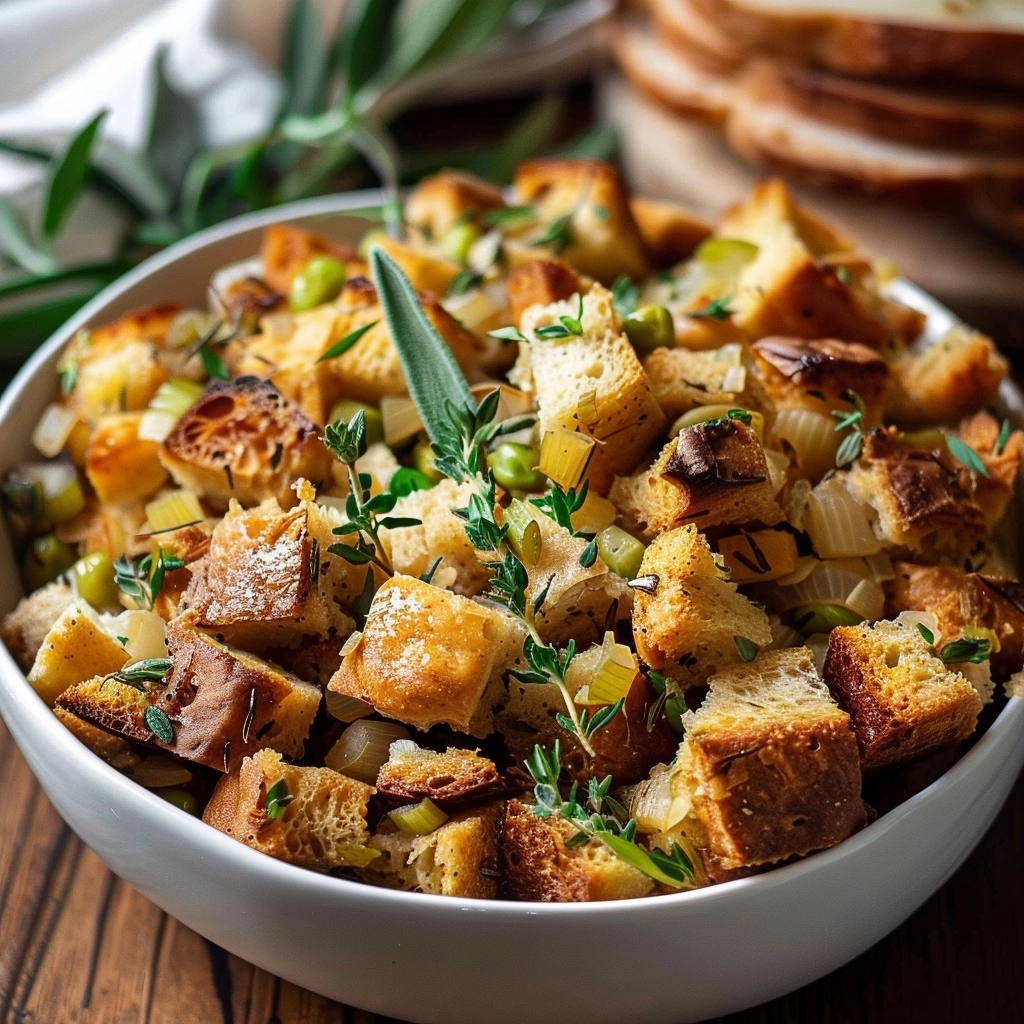Homemade Stuffing with Sage and Thyme Recipe