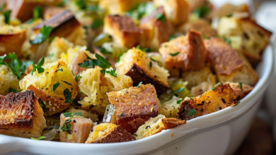 Oven-Baked Bread Stuffing with Chicken Broth Recipe